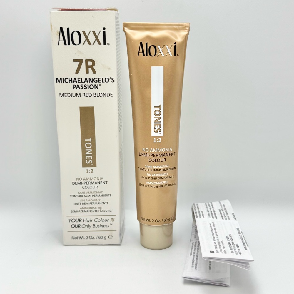 Aloxxi Michaelangelos Passion 7R Medium Red Blonde Demi-Permanent Colour 2 oz